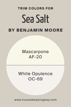 What are the Trim colors of Sea Salt CSP‑95 by Benjamin Moore?