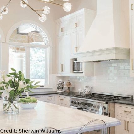 Greek Villa by Sherwin Williams Kitchen Cabinets & Built-Ins 