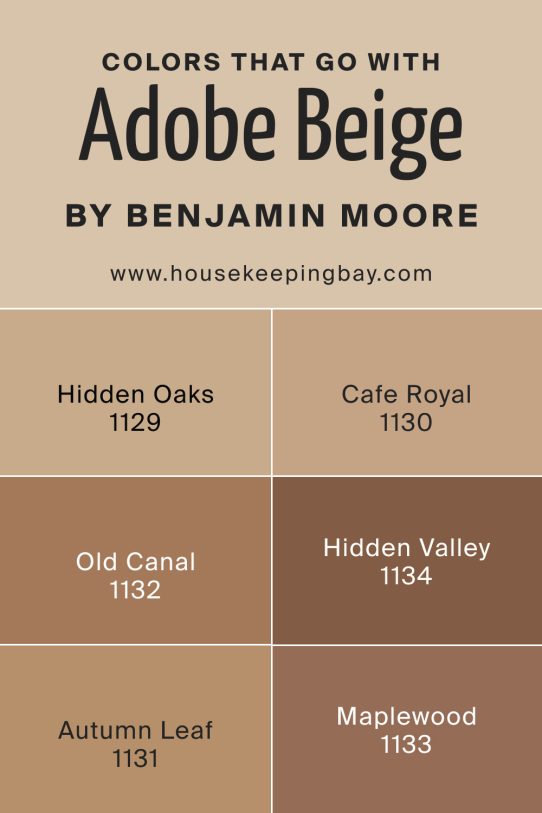 Shade Colors that Go With Adobe Beige 1128 by Benjamin Moore