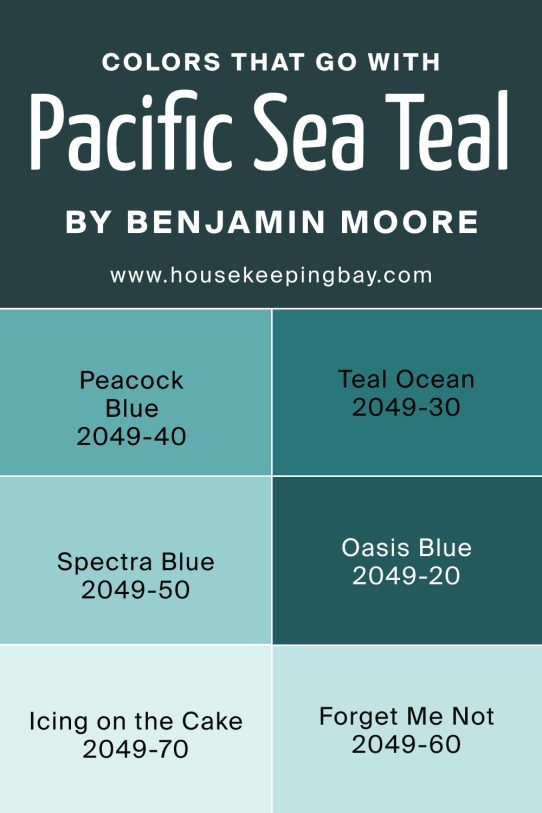 Shade Colors That Go With Pacific Sea Teal 2049‑10 by Benjamin Moore