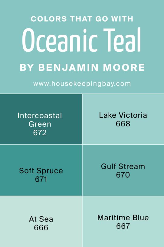 Shade Colors That Go With Oceanic Teal 669 by Benjamin Moore 