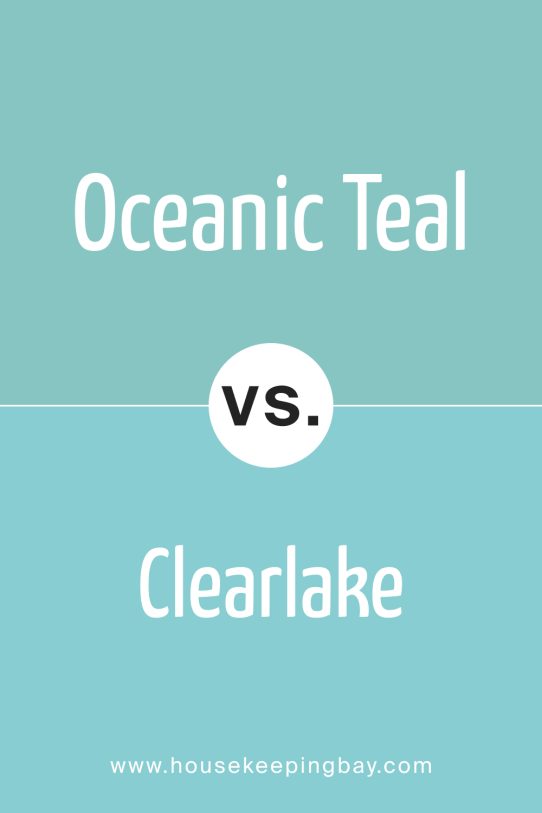 Oceanic Teal 669 by Benjamin Moore vs Clearlake 738 by Benjamin Moore 