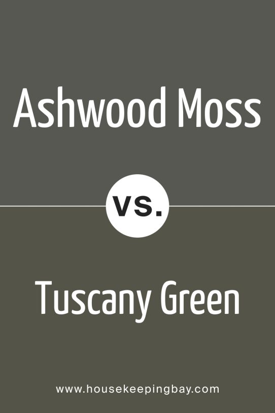 Ashwood Moss 1484 vs Tuscany Green 2140-20 by Benjamin Moore