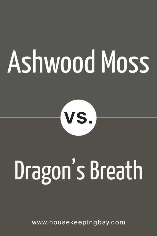 Ashwood Moss 1484 vs Dragon's Breath 1547 by Benjamin Moore