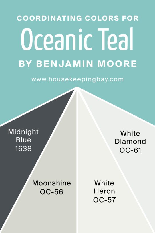 Coordinating Colors of Oceanic Teal 669 by Benjamin Moore 