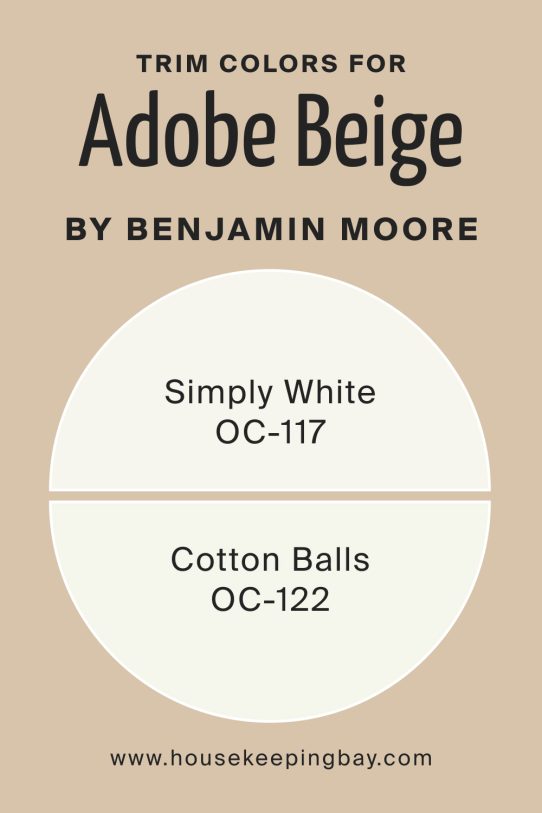 What are the Trim colors of Adobe Beige 1128 by Benjamin Moore?