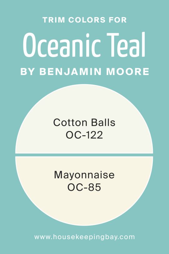What are the Trim colors of Oceanic Teal 669 by Benjamin Moore? 