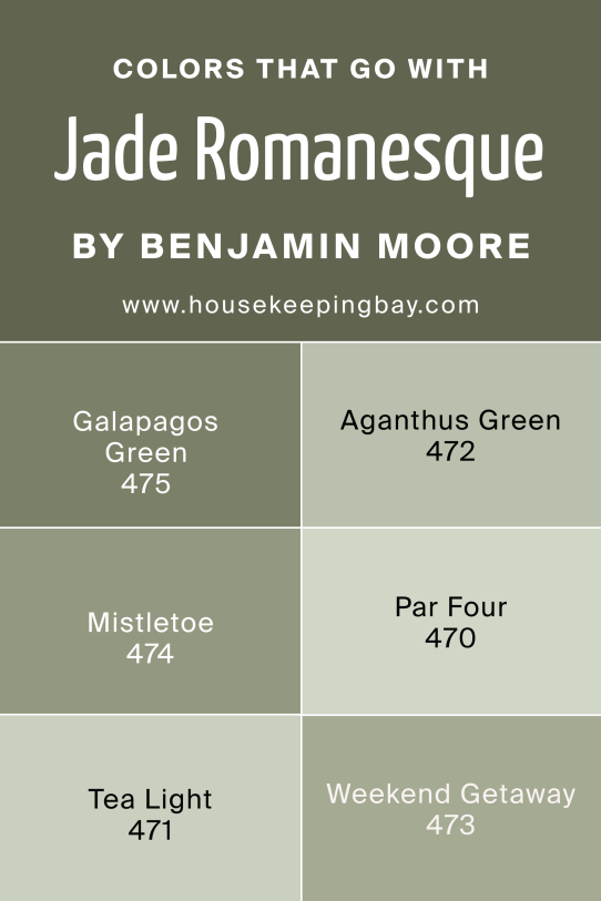 Shade Colors That Go With Jade Romanesque 476 by Benjamin Moore