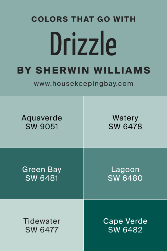Shade Colors That Go With Drizzle SW 6479 by Sherwin Williams